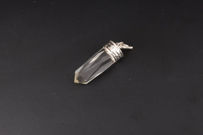 Clear Quartz Faceted Point Pendants