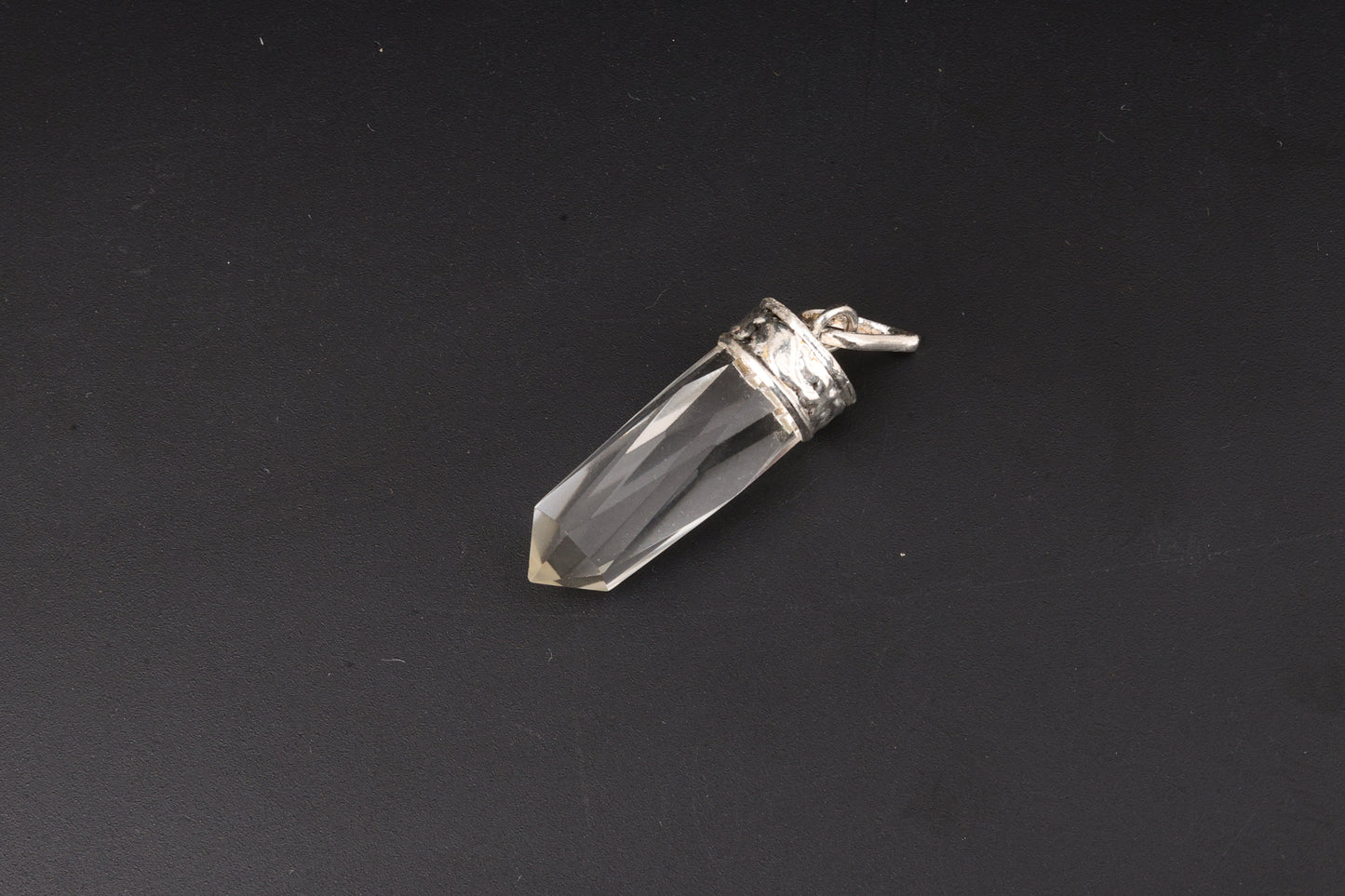 Clear Quartz Faceted Point Pendants