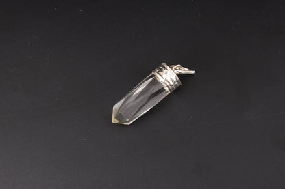 Clear Quartz Faceted Point Pendants