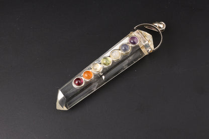 7 Chakra Clear Quartz Pendants