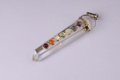7 Chakra Clear Quartz Pendants