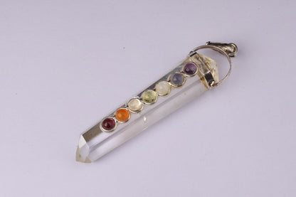 7 Chakra Clear Quartz Pendants