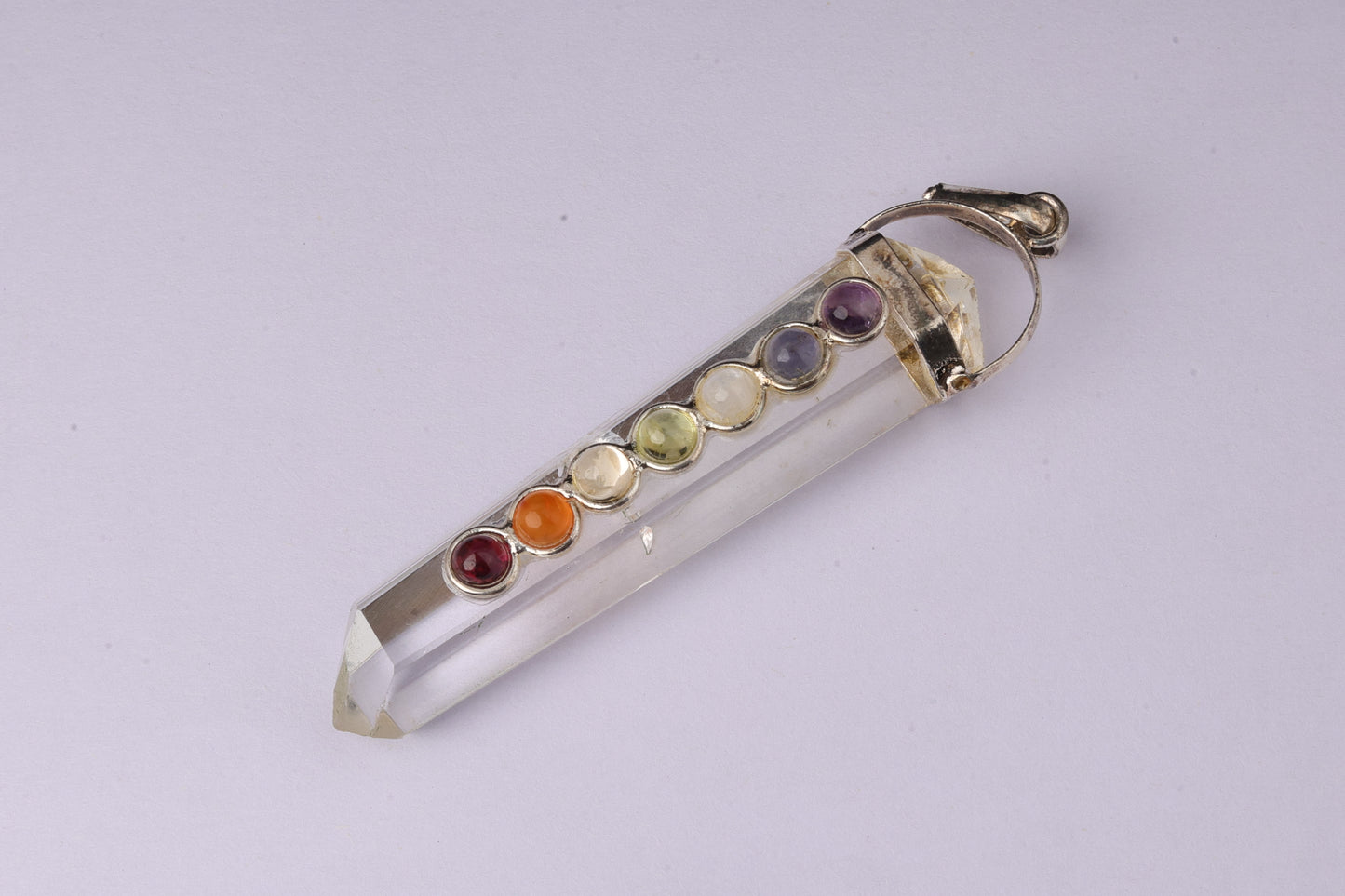 7 Chakra Clear Quartz Pendants