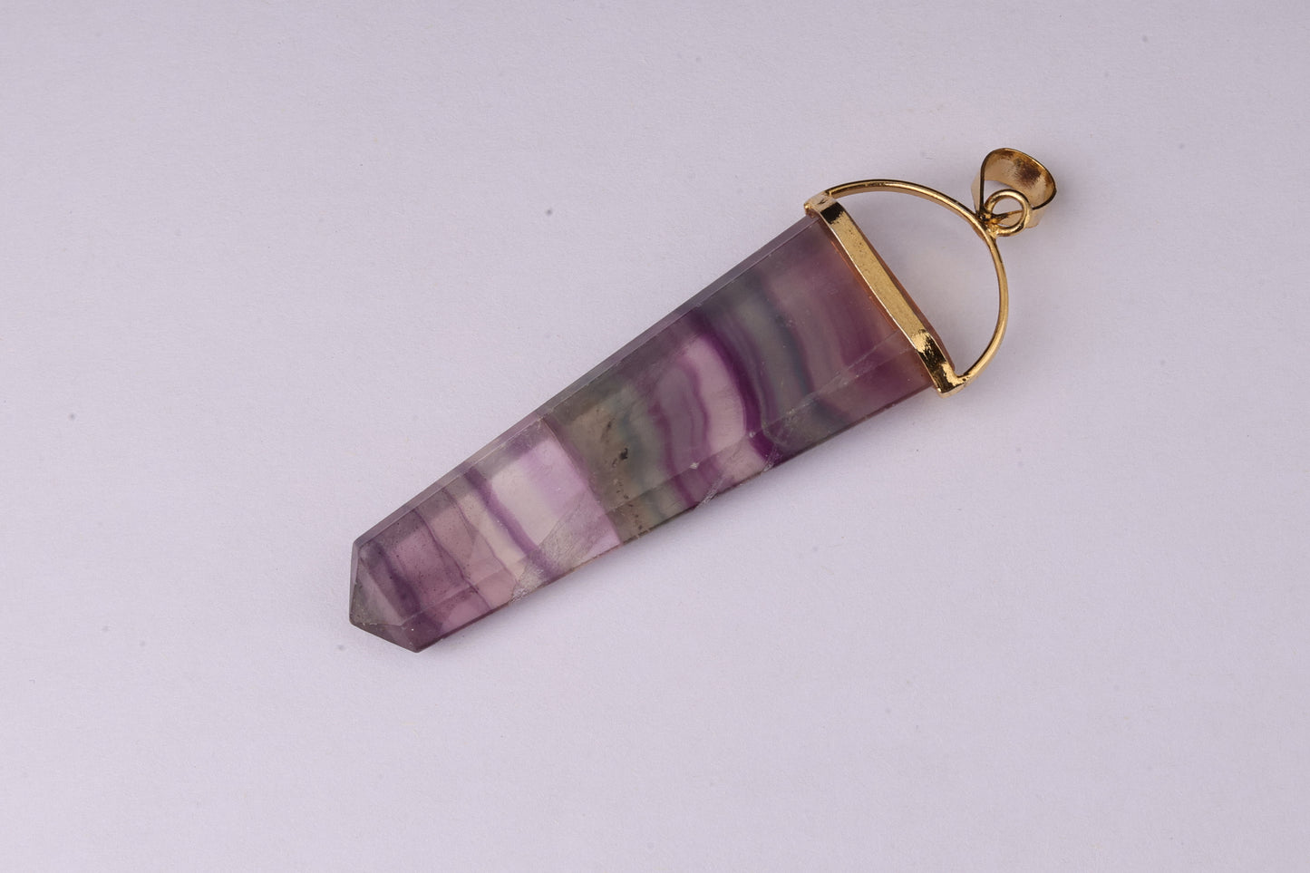 Rainbow Fluorite Point Pendants