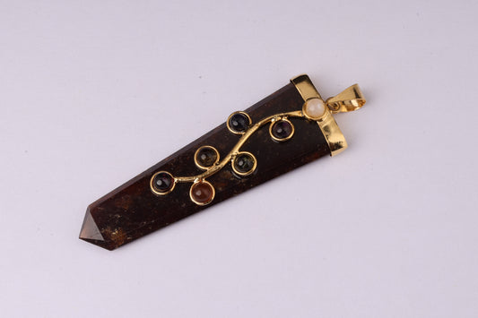 7 Chakra Tiger Eye Stone Pendants
