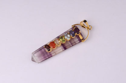 7 Chakra Fluorite Pendants 1