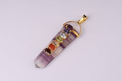 7 Chakra Fluorite Pendants 1