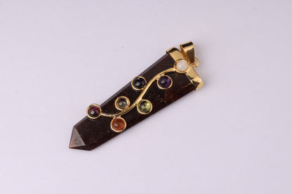 7 Chakra Tiger Eye Stone Pendants