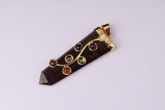 7 Chakra Tiger Eye Stone Pendants