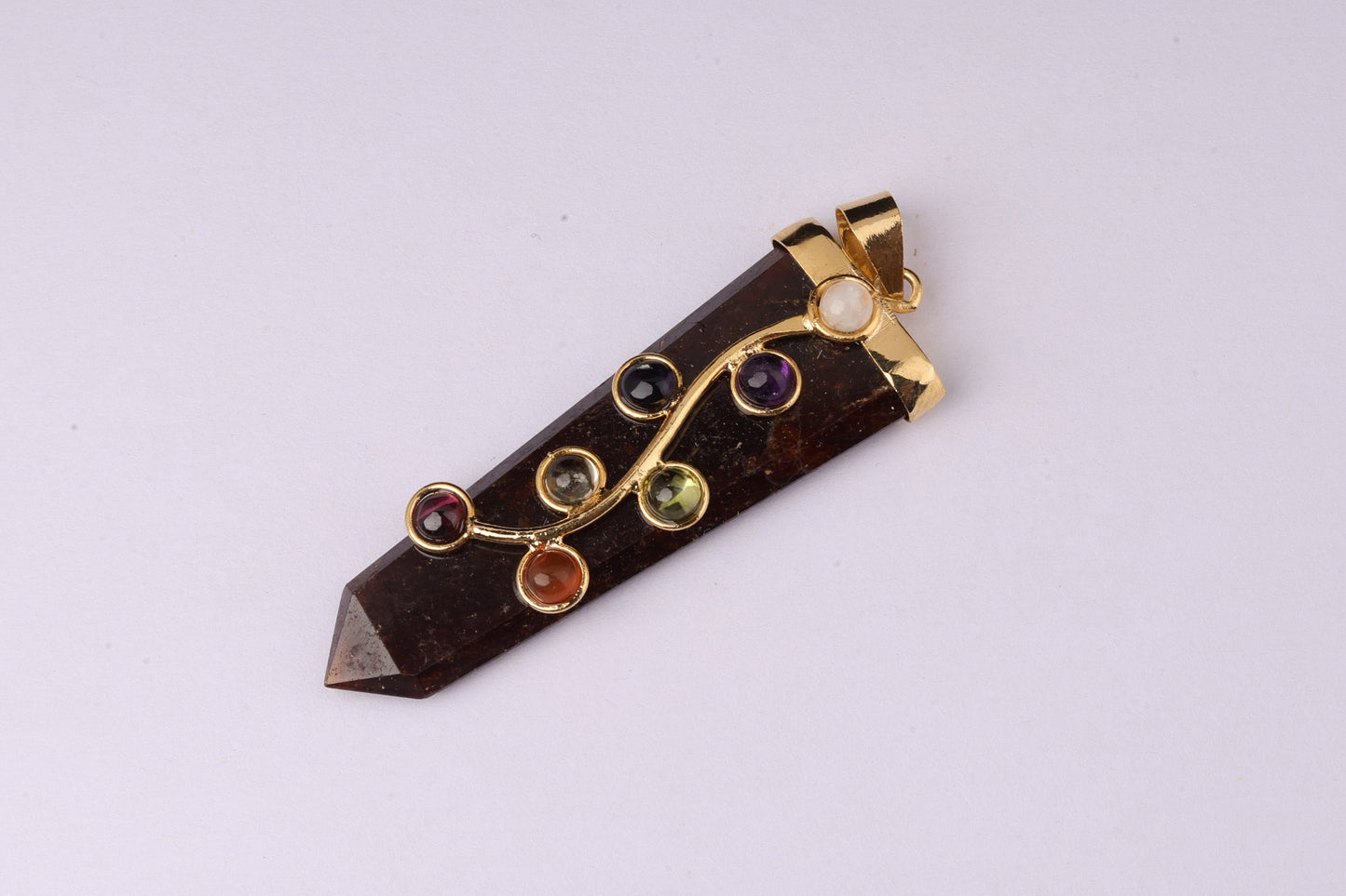 7 Chakra Tiger Eye Stone Pendants