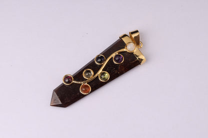 7 Chakra Tiger Eye Stone Pendants