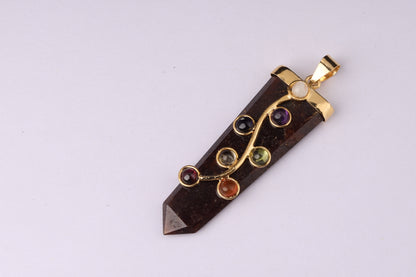 7 Chakra Tiger Eye Stone Pendants