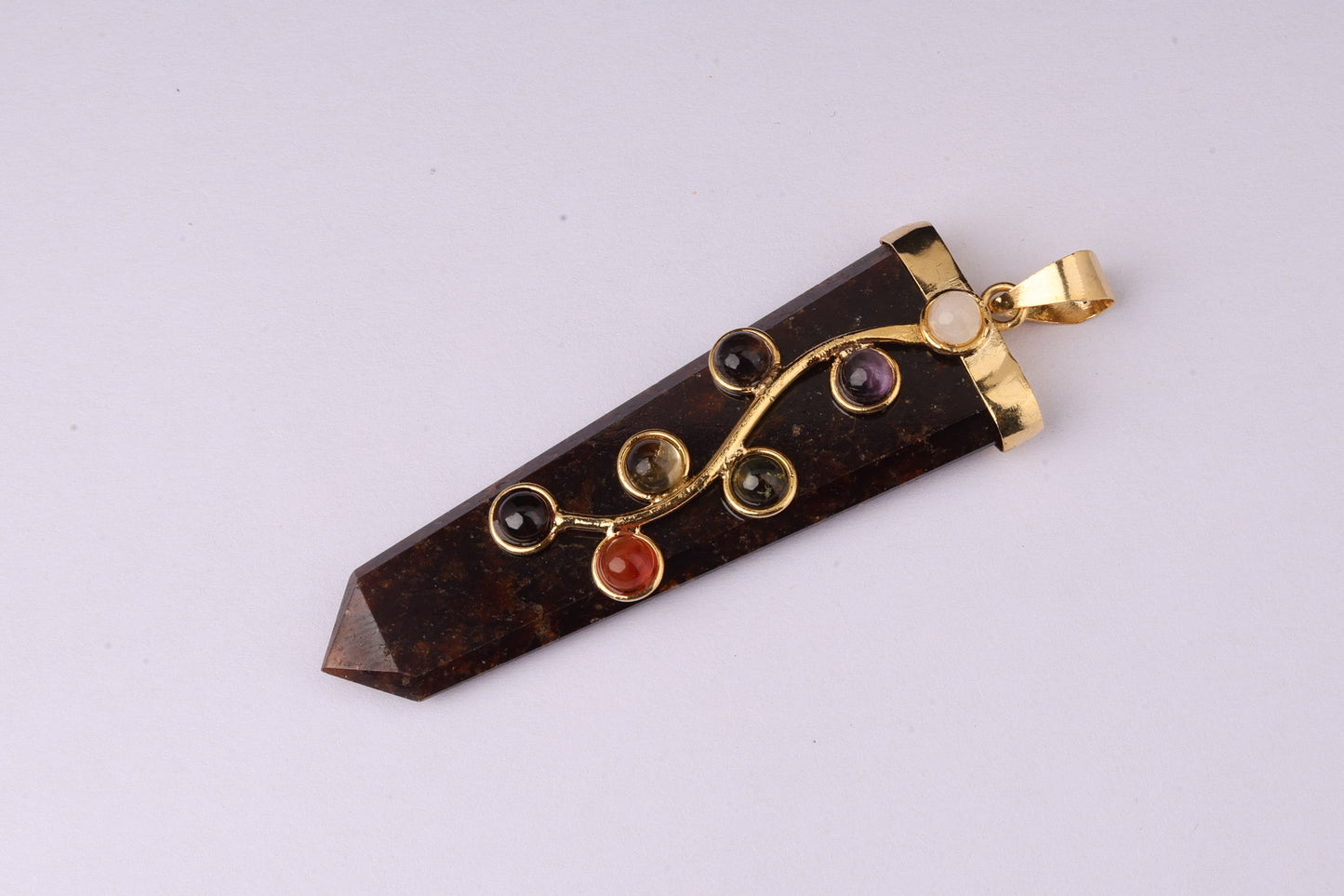 7 Chakra Tiger Eye Stone Pendants