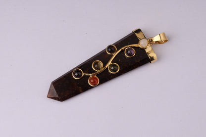 7 Chakra Tiger Eye Stone Pendants