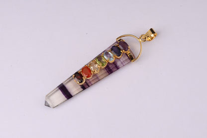 7 Chakra Fluorite Pendants 1