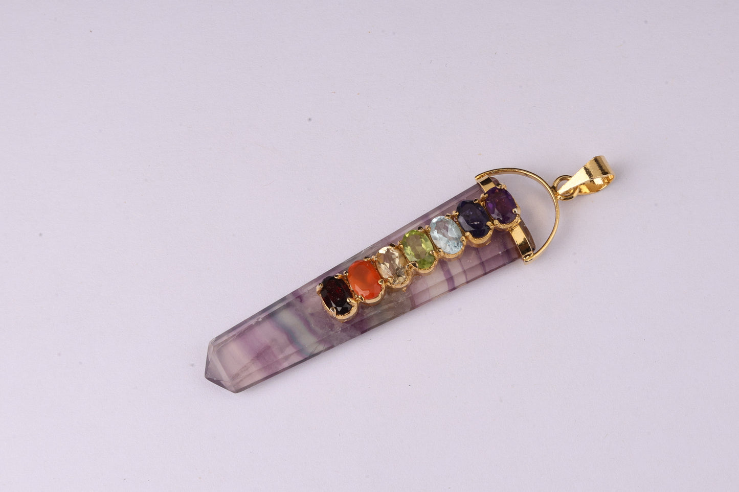 7 Chakra Fluorite Pendants 1