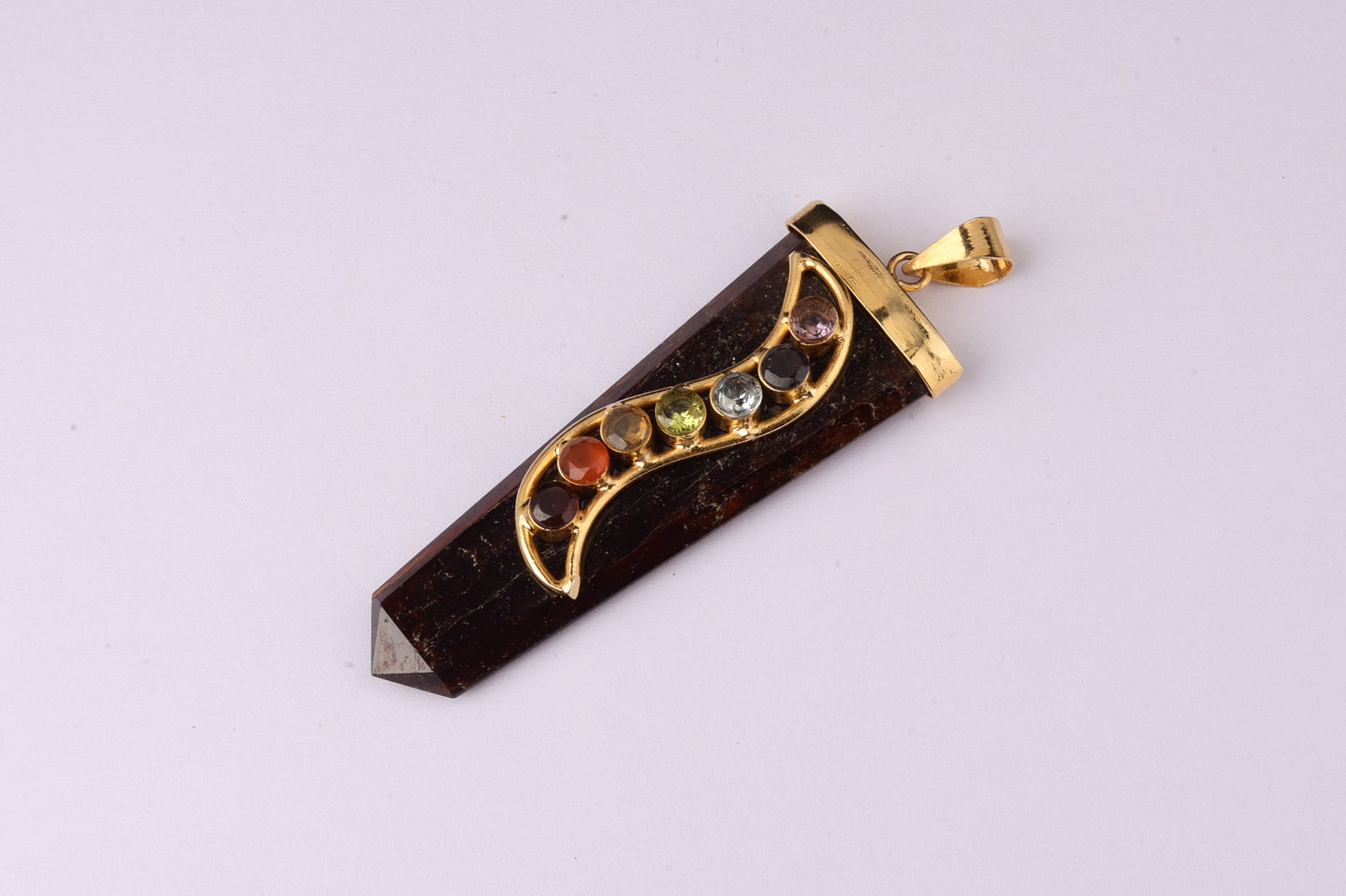 7 Chakra Tiger Eye Stone Pendants