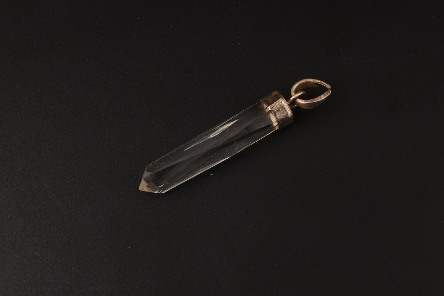 Clear Quartz Faceted Point Pendants