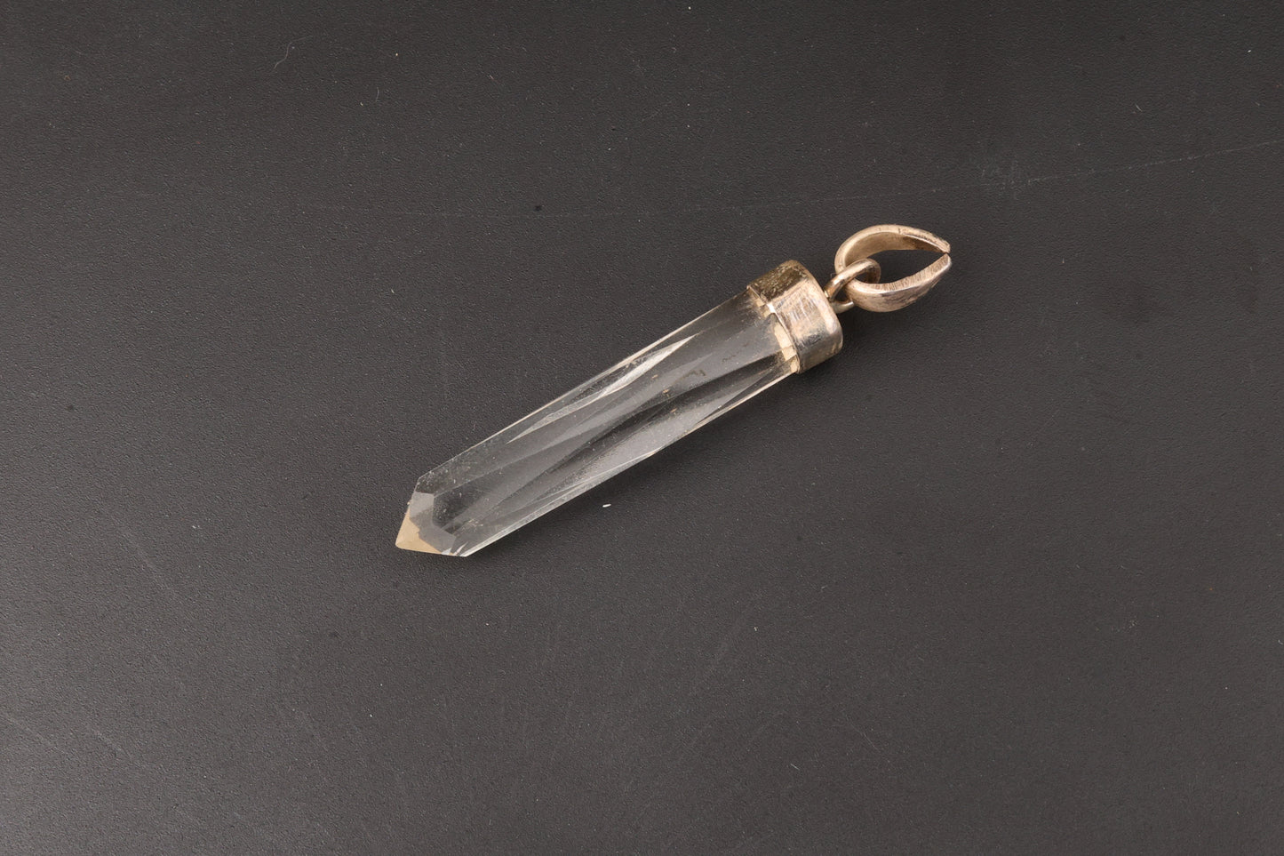 Clear Quartz Faceted Point Pendants