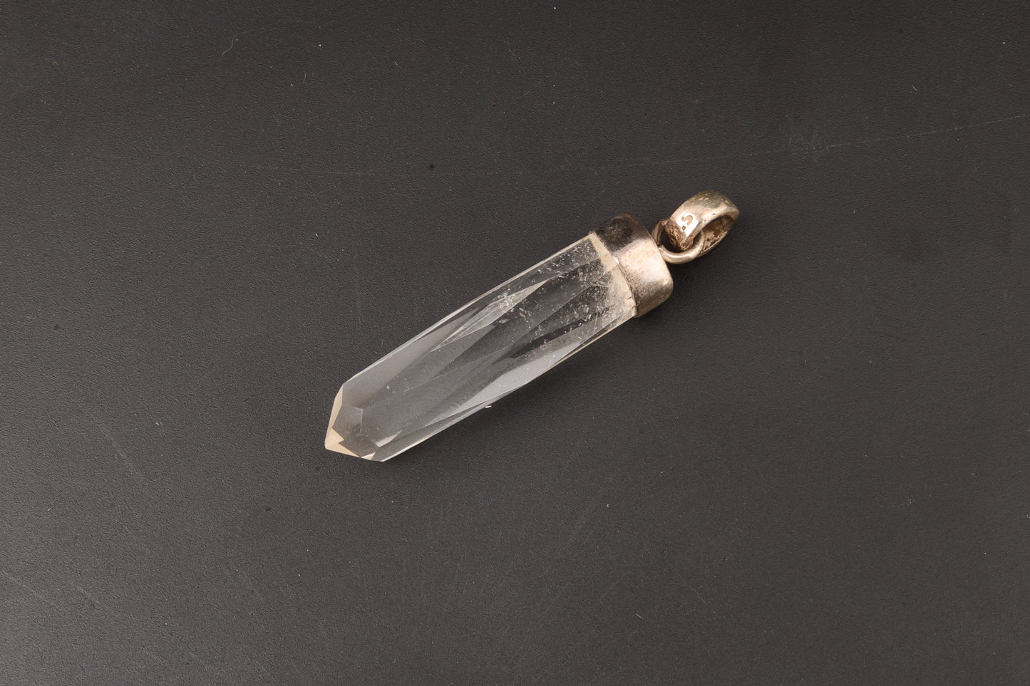 Clear Quartz Faceted Point Pendants