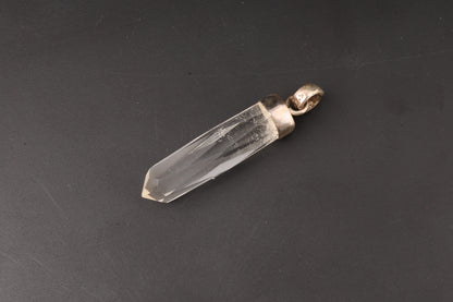 Clear Quartz Faceted Point Pendants