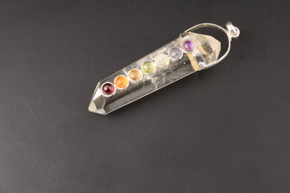 7 Chakra Clear Quartz Pendants