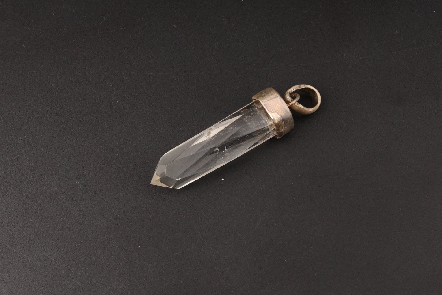 Clear Quartz Faceted Point Pendants