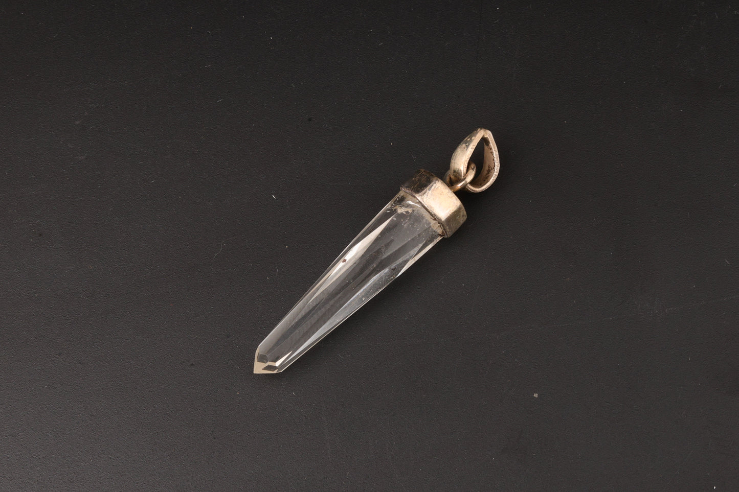 Clear Quartz Faceted Point Pendants