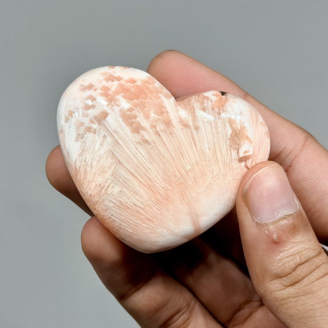 Pink Scolecite Hearts (1KG)