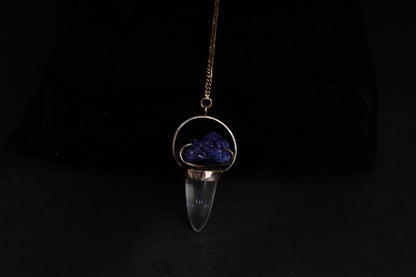 Clear Quartz with Azurite Pendants