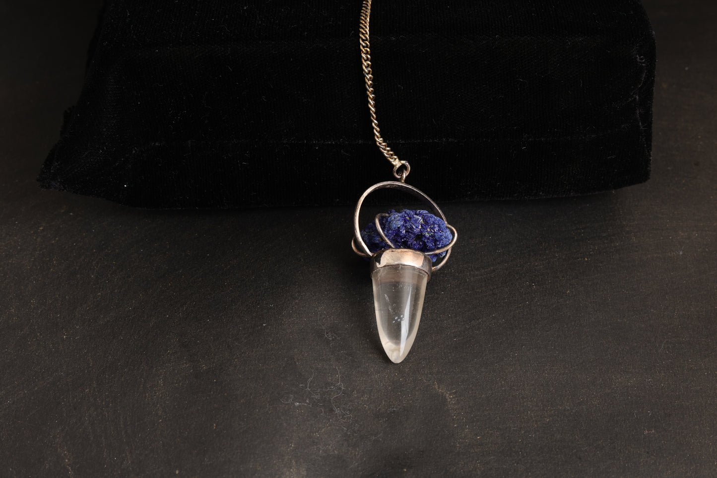 Clear Quartz with Azurite Pendants