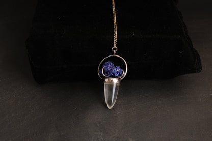 Clear Quartz with Azurite Pendants