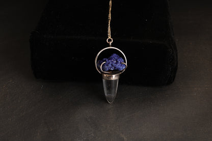 Clear Quartz with Azurite Pendants