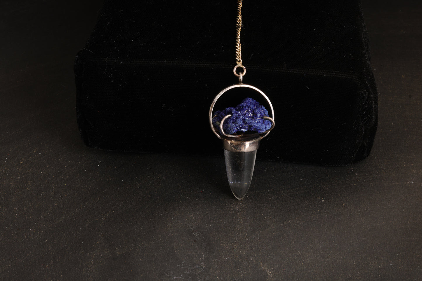 Clear Quartz with Azurite Pendants