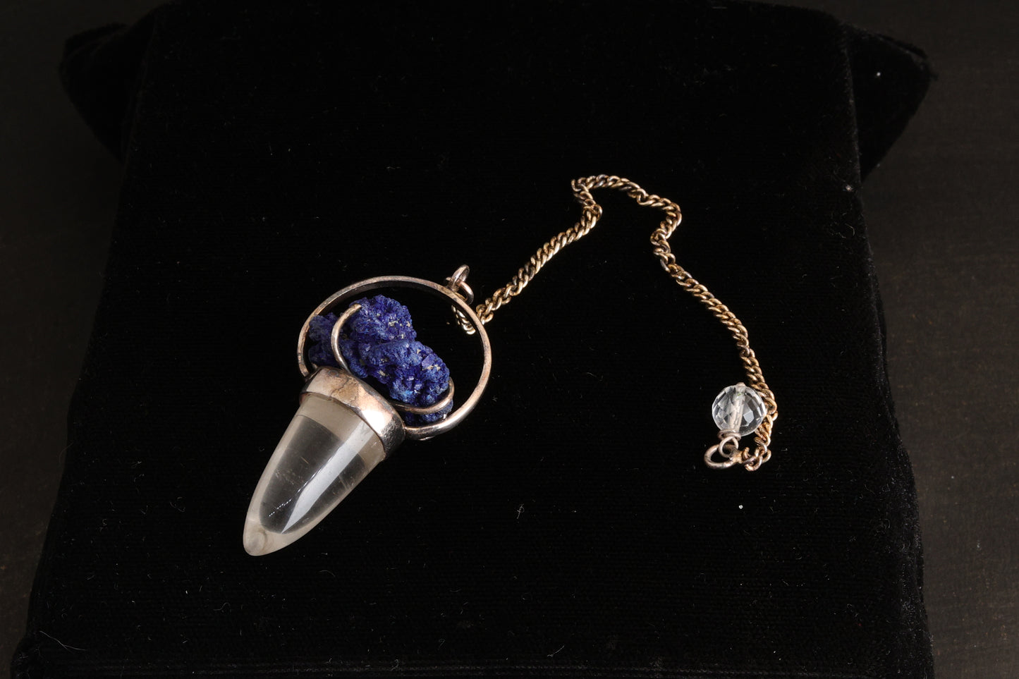 Clear Quartz with Azurite Pendants
