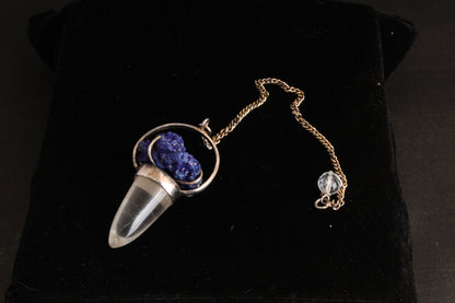 Clear Quartz with Azurite Pendants