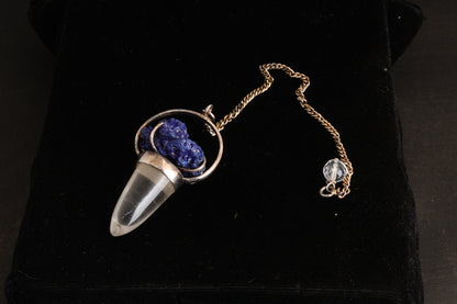 Clear Quartz with Azurite Pendants