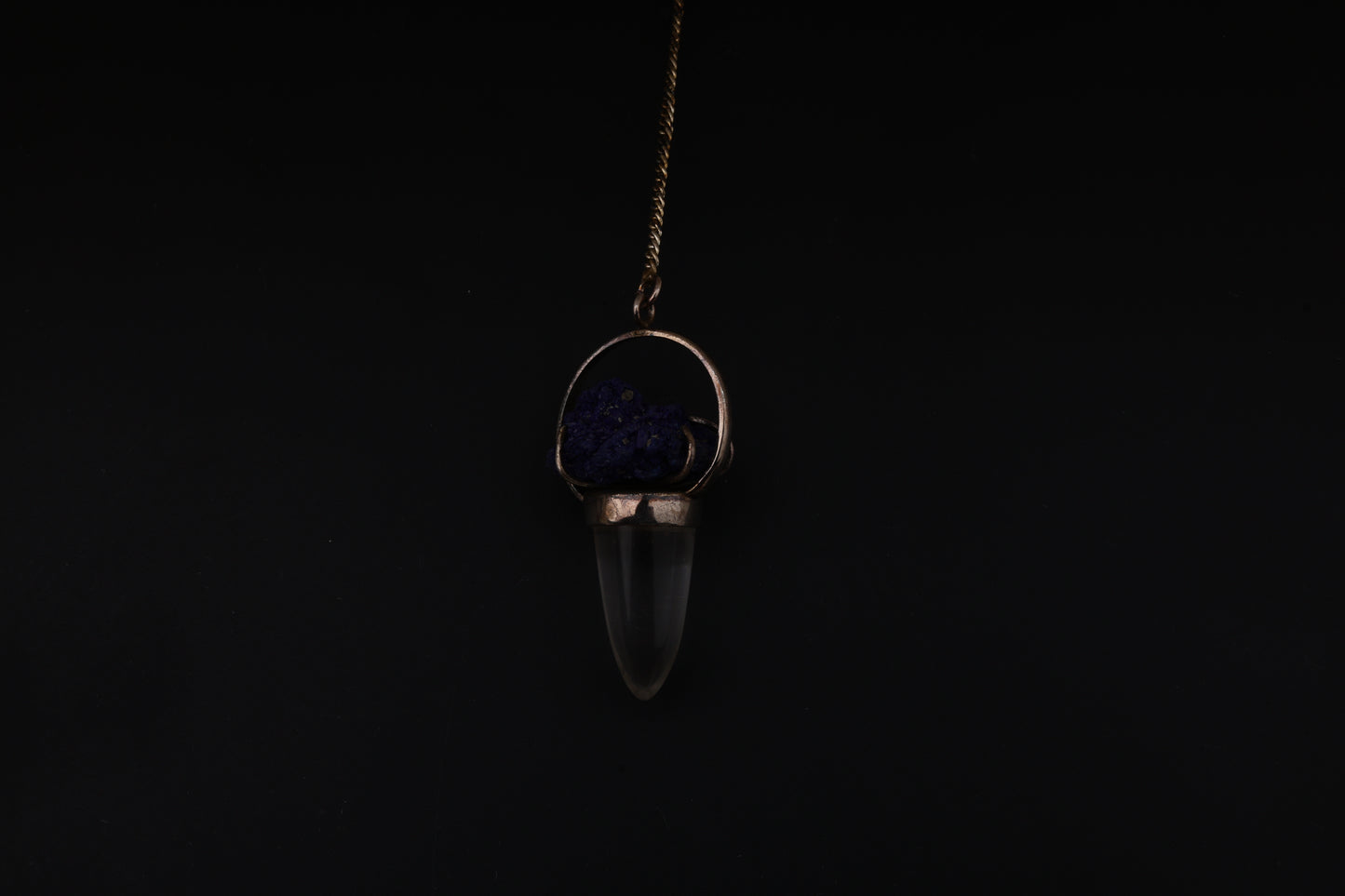 Clear Quartz with Azurite Pendants