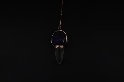 Clear Quartz with Azurite Pendants