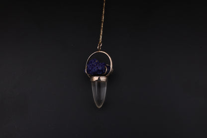 Clear Quartz with Azurite Pendants