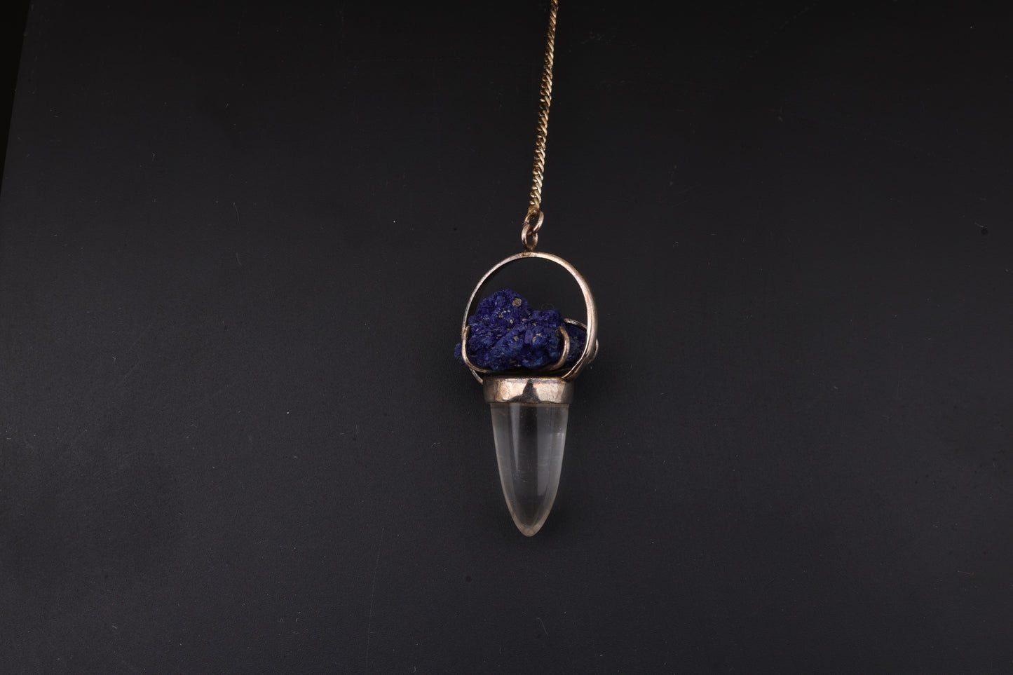 Clear Quartz with Azurite Pendants