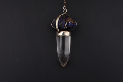 Clear Quartz with Azurite Pendants