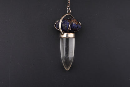 Clear Quartz with Azurite Pendants