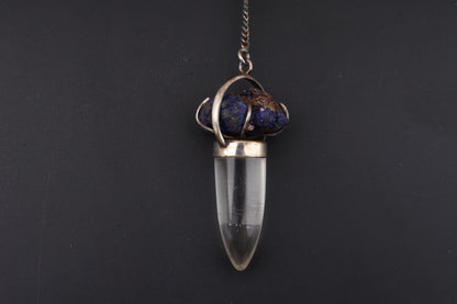 Clear Quartz with Azurite Pendants