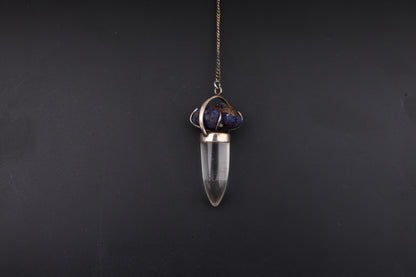 Clear Quartz with Azurite Pendants