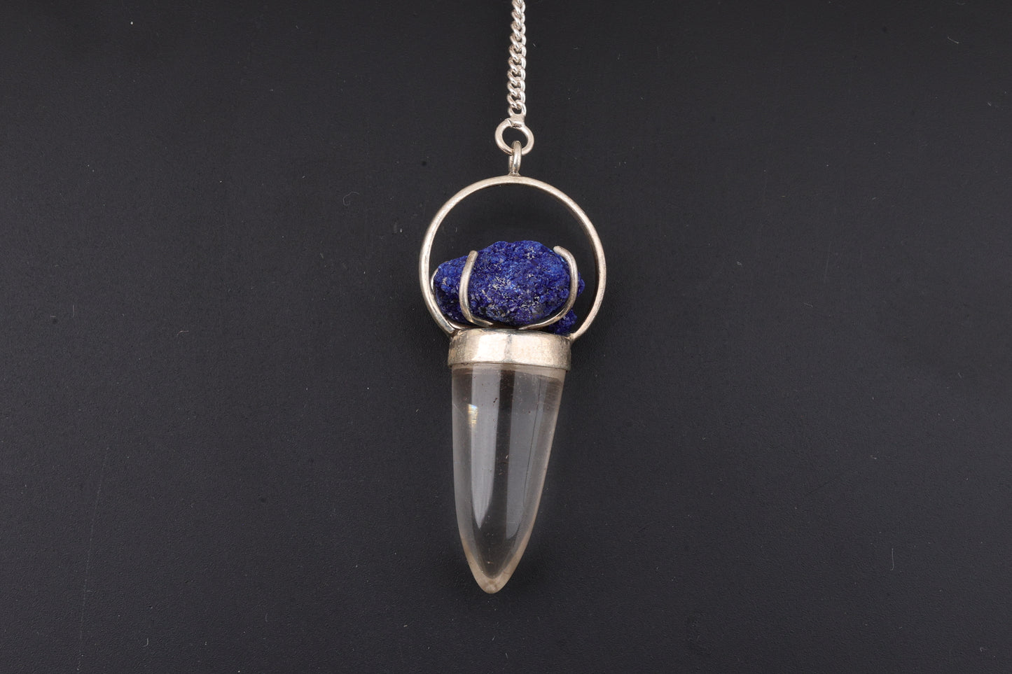 Clear Quartz with Azurite Pendants