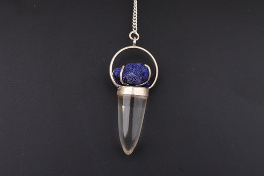Clear Quartz with Azurite Pendants