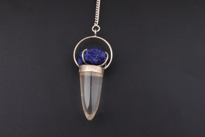 Clear Quartz with Azurite Pendants