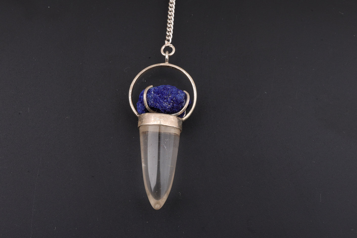 Clear Quartz with Azurite Pendants
