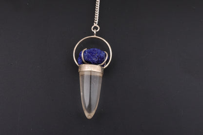 Clear Quartz with Azurite Pendants